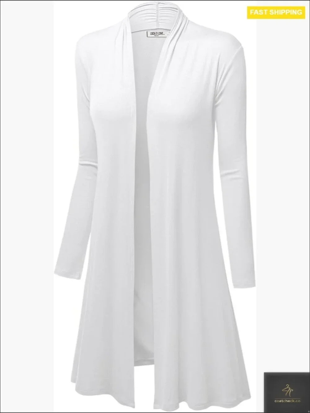 Elegant Draped Long Cardigan Open Front Lightweight Duster Layering Piece Fall